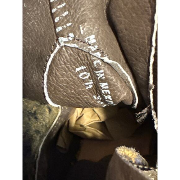 Liberty Black Distressed Pain Spltter Metallic Leather Boots 10.5 - Picture 13 of 13